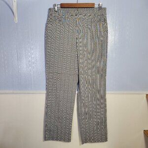 Time And Tru Medium Black Gray Checkered Pull On Casual Dress Straight Leg Pants